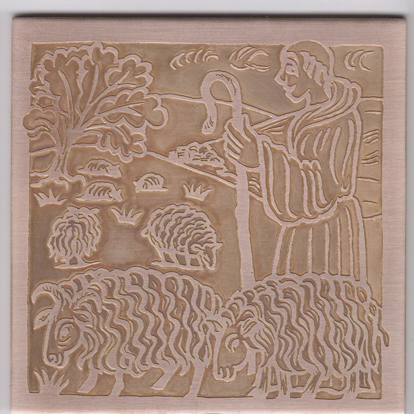 Etched bronze pre-enameled 3 - Shephard